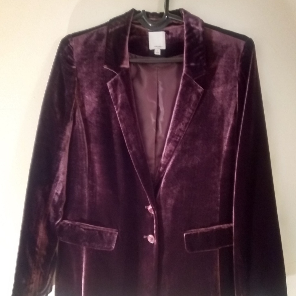 Halogen Purple Velvet Blazer Medium